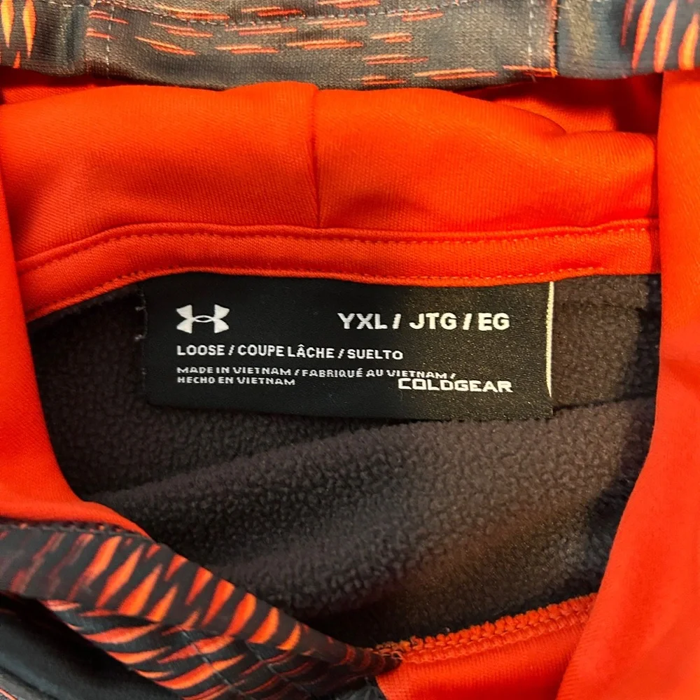 Under Armour Charcoal and Fiery Orange Hoodie‎